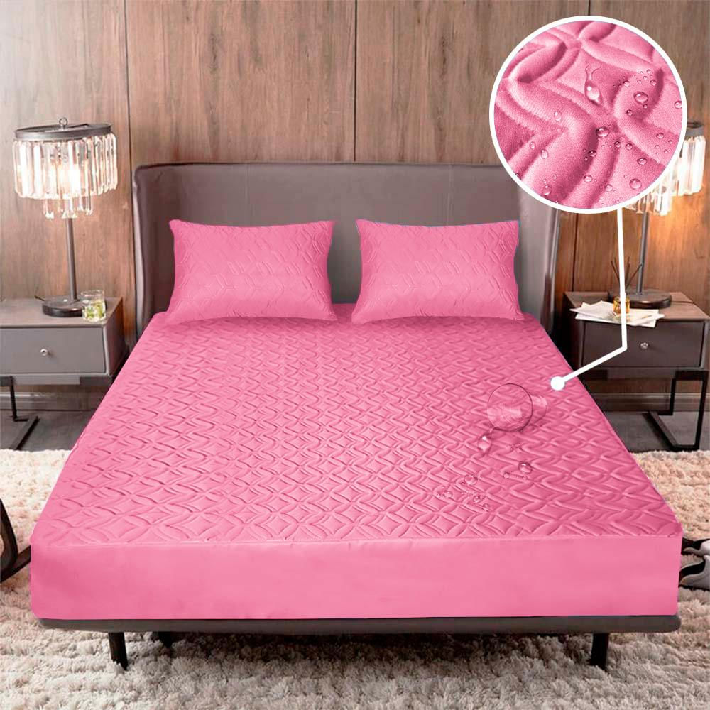 Combo Protector Impermeable King Palo Rosa img #1