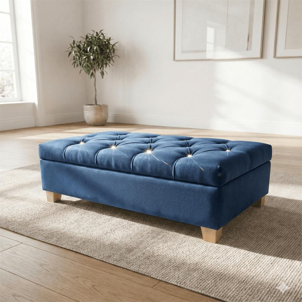 Puff/Sillon Organizador Con Baúl Azul 100 img #1