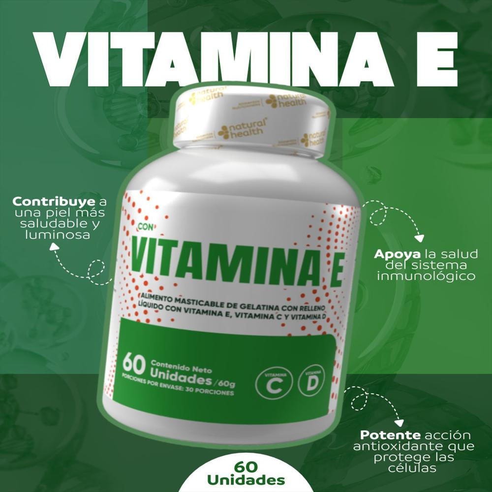 Vitamina E + Selenio X60 Unds Poder Antioxidante Para Piel Y Cabello Fórmula Vitalidad img #3