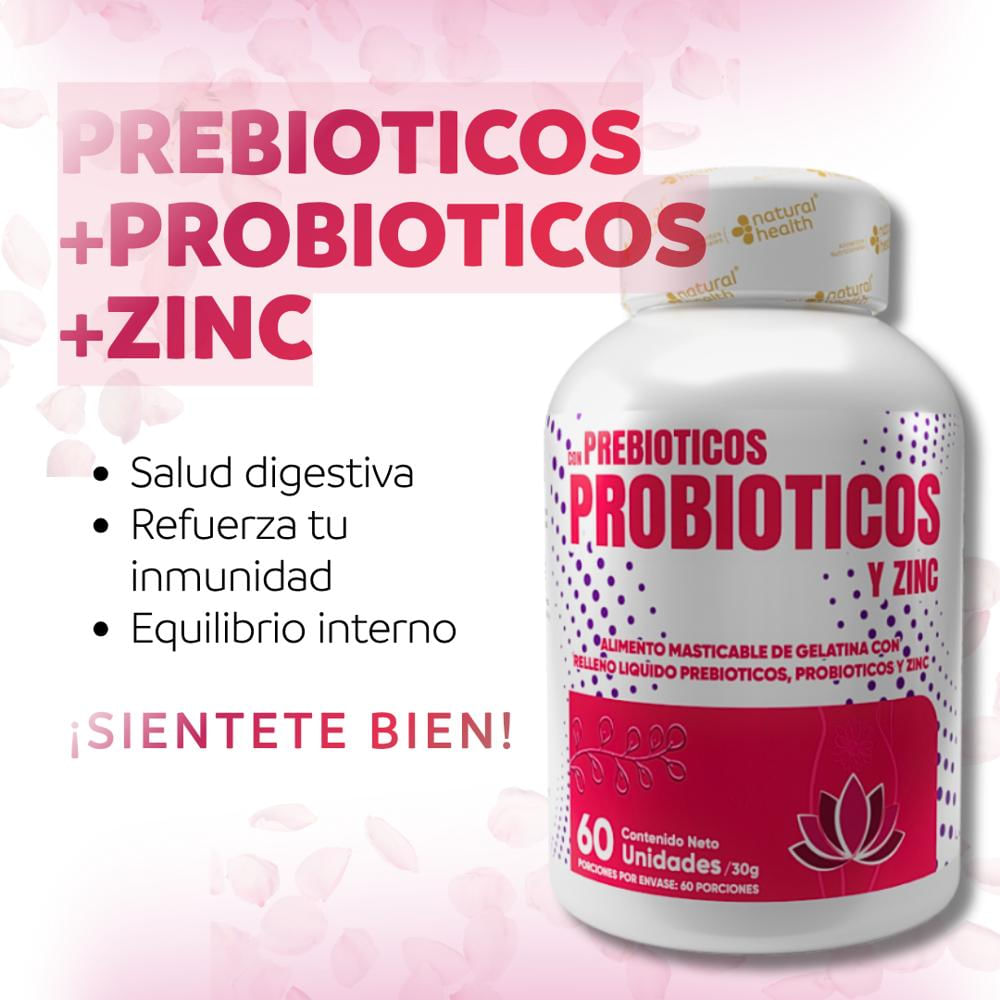 Prebióticos+Probióticos+Zinc X60 Un Cápsulas Refuerza Tu Flora Sin Sabor img #2