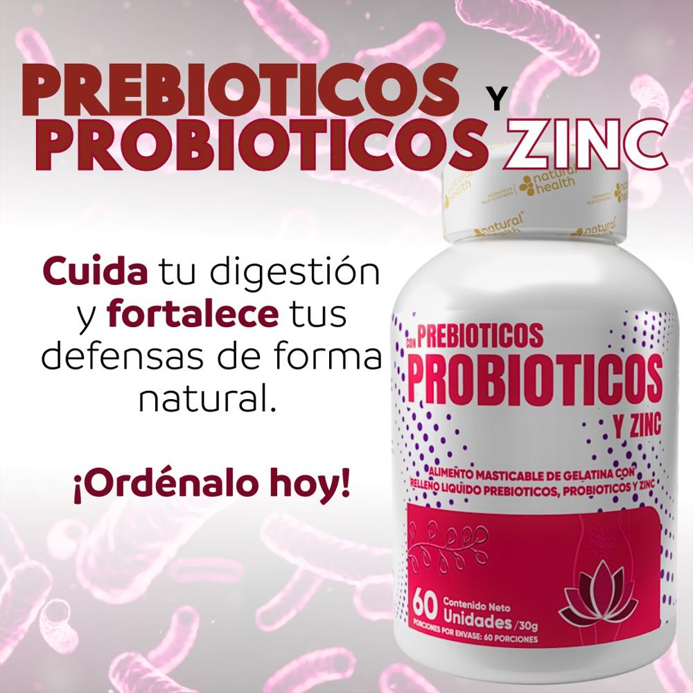 Prebióticos+Probióticos+Zinc X60 Un Cápsulas Refuerza Tu Flora Sin Sabor img #3