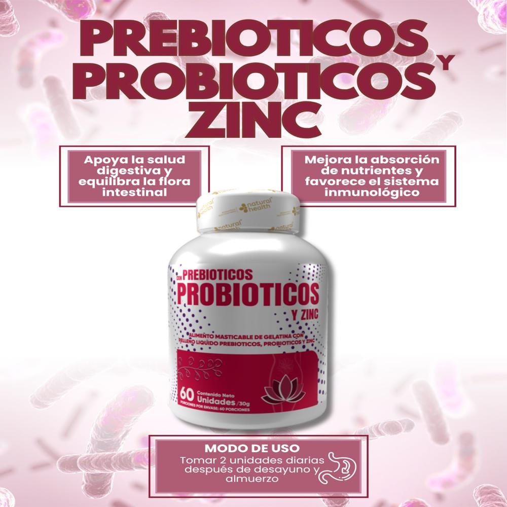 Prebióticos+Probióticos+Zinc X60 Un Cápsulas Refuerza Tu Flora Sin Sabor img #4
