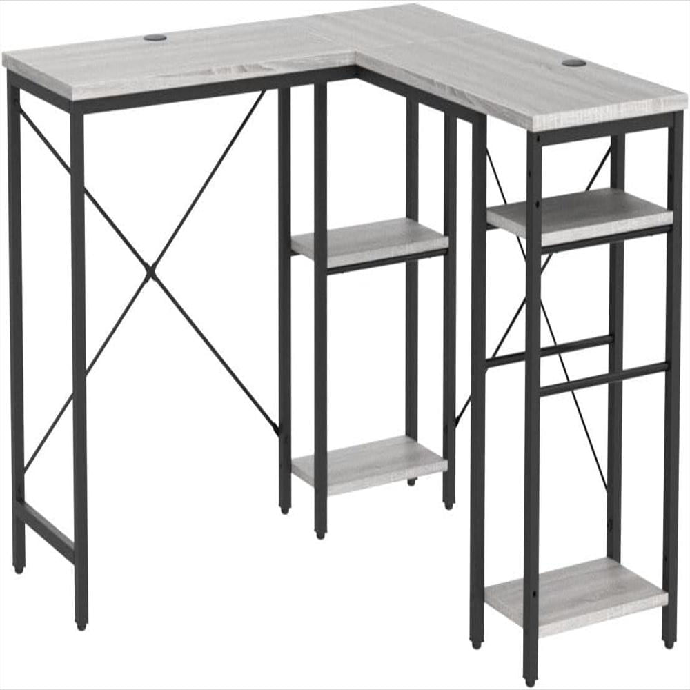 Escritorio En Forma De L Bestier H100715a Rst 190 Cm Con Estantes, Reversible Y Espacio Para 2 Monitores Escritorio En Forma De L Bestier H100715a Rst 190 Cm Con Estantes, Reversible Y Espacio Para 2 Monitores