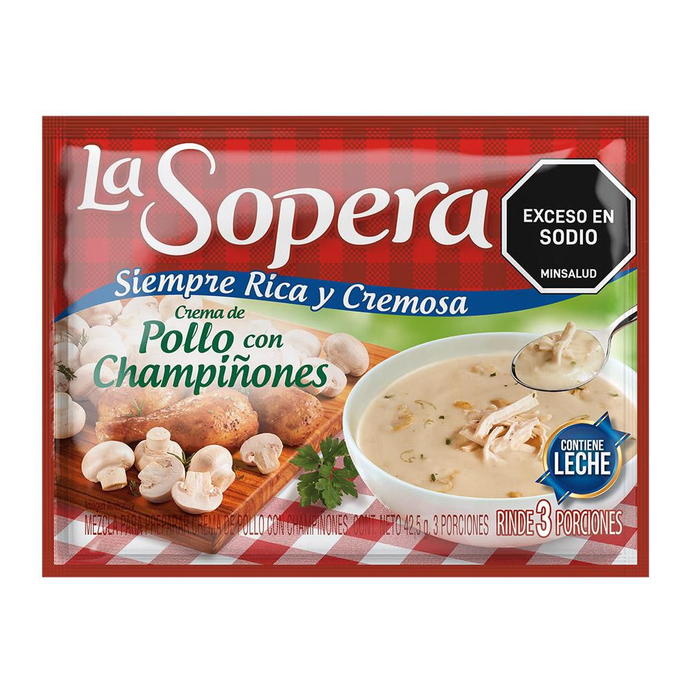 Crema de pollo LA SOPERA y champiñones en sobre (44.5  gr)