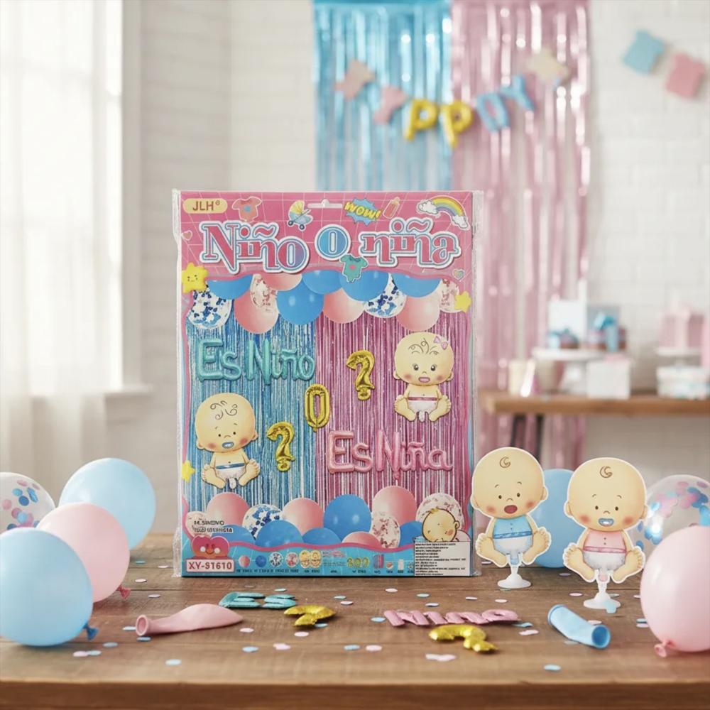 Kit Decoración Revelación De Género Set Globos Revelación img #2