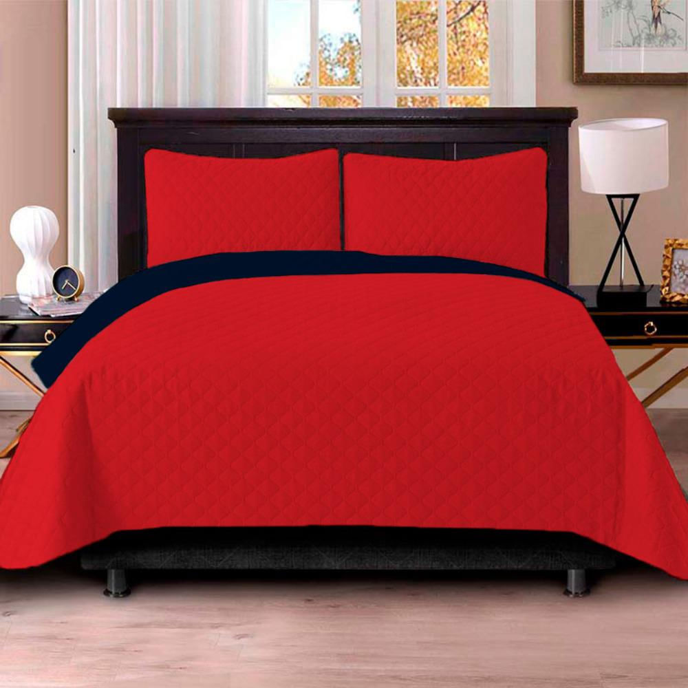 Colcha Doble Rojo Azul img #1