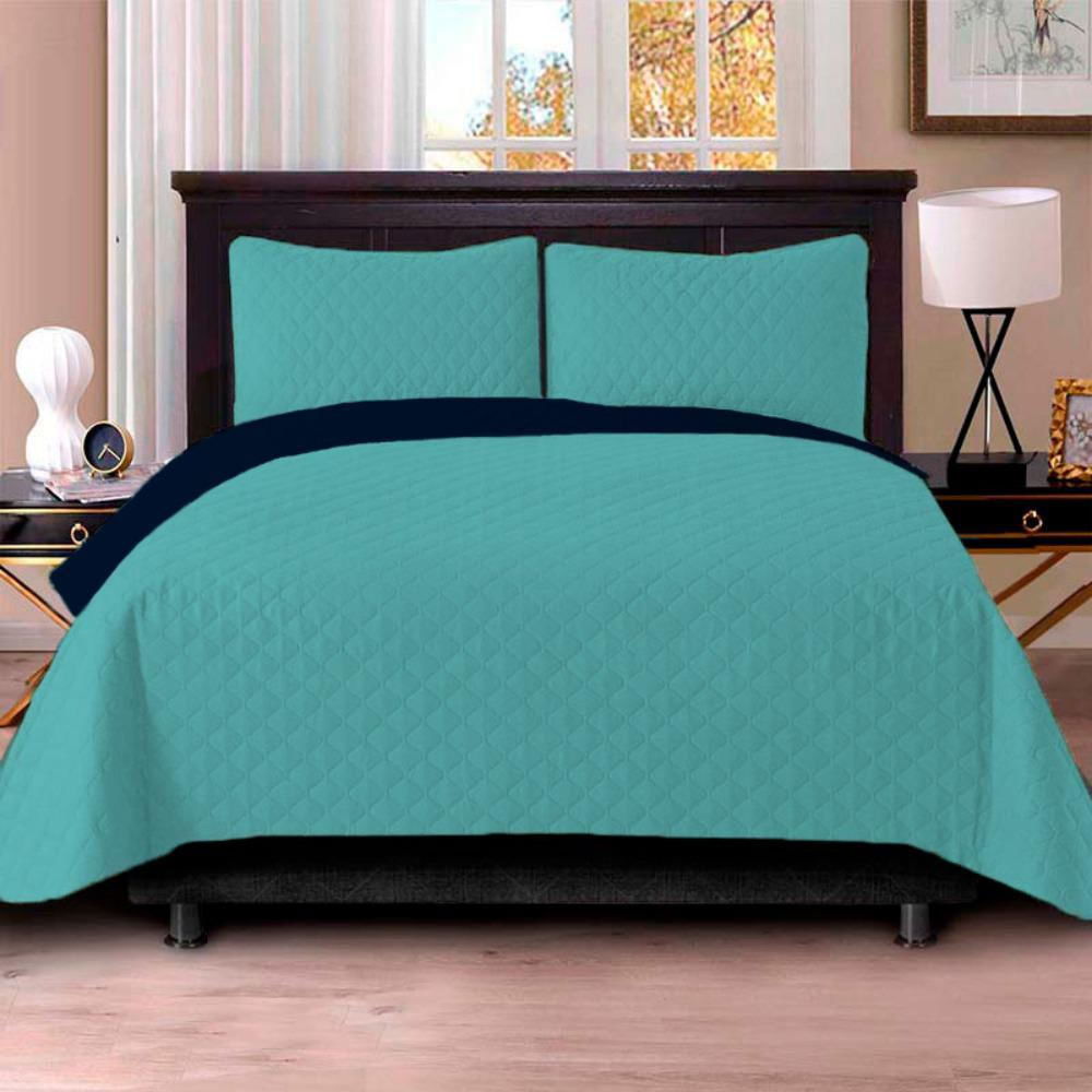 Colcha Semidoble Verde Azul img #1