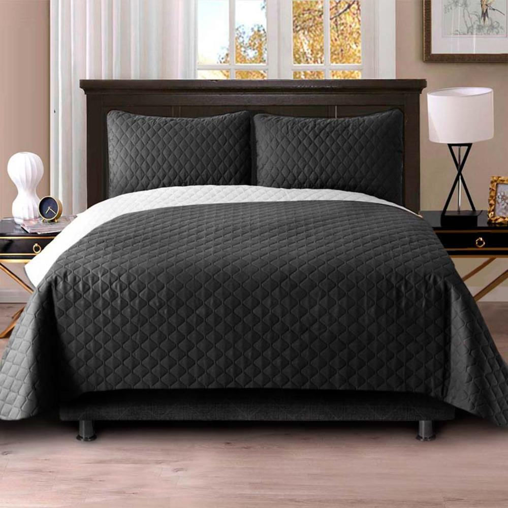 Colcha Semidoble Negro Blanco img #1