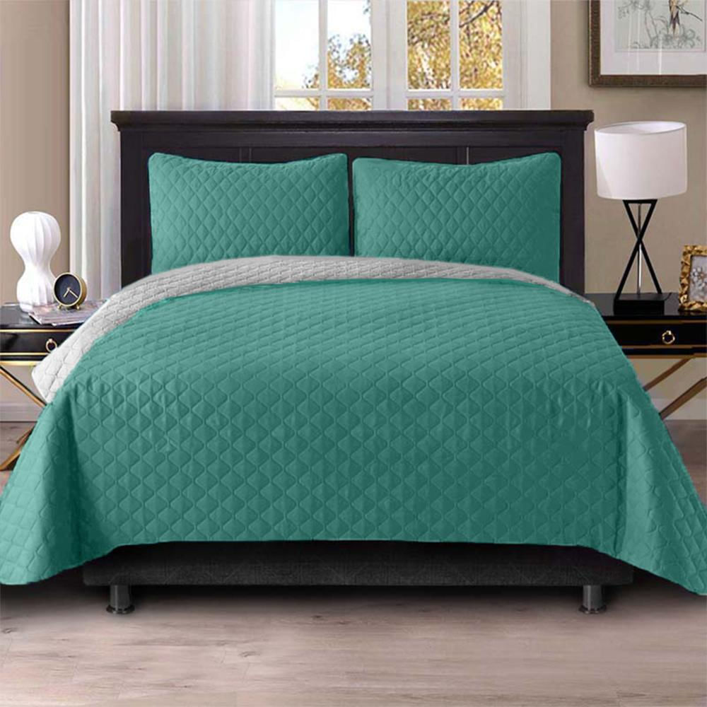 Colcha King Gris Verde img #1