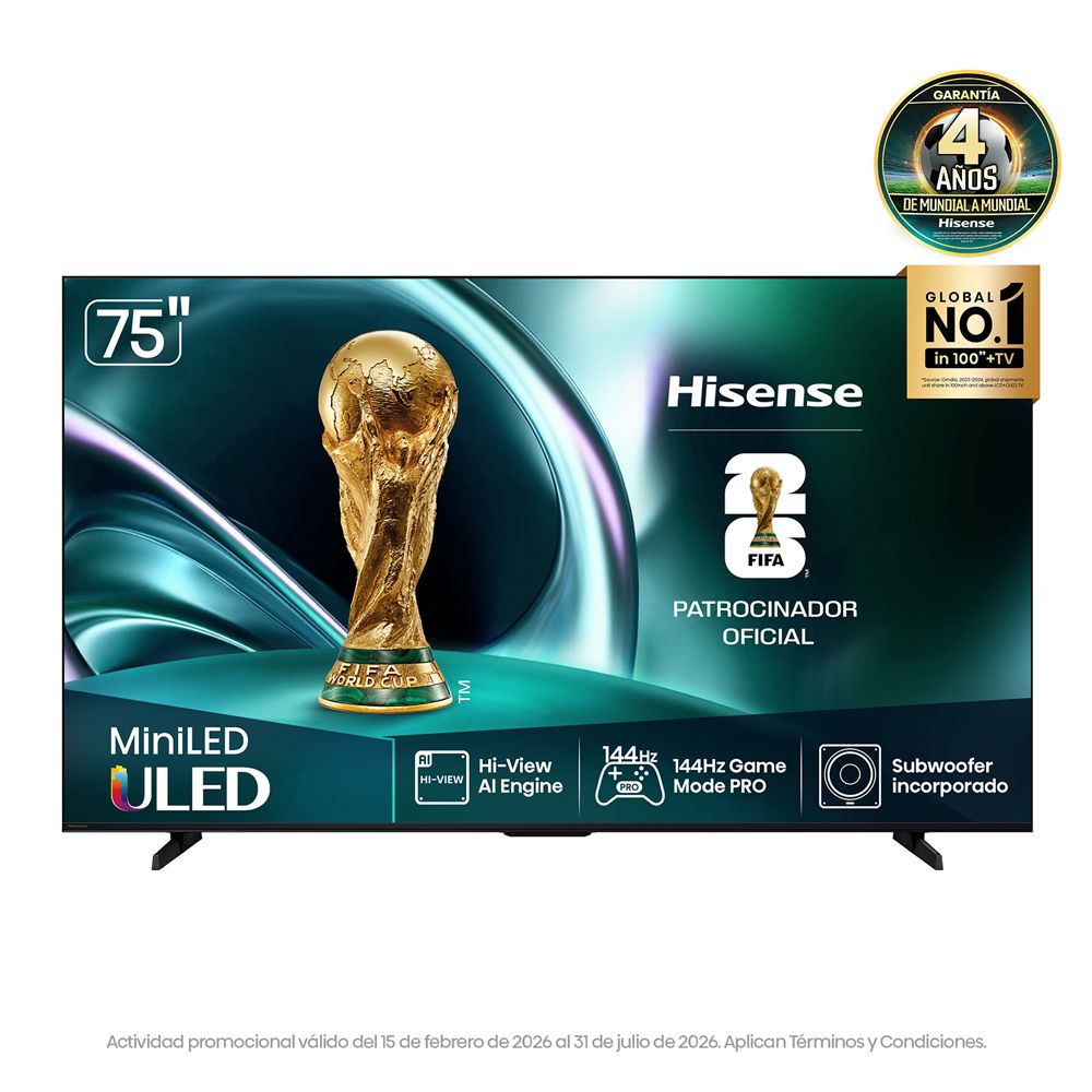 Televisor HISENSE 75 pulgadas Mini LED Uhd4K Smart TV 75U7QG img #1