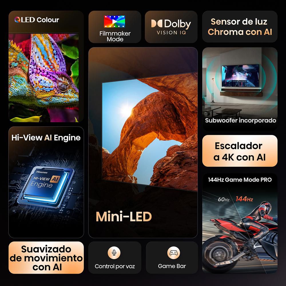 Televisor HISENSE 75 pulgadas Mini LED Uhd4K Smart TV 75U7QG img #3