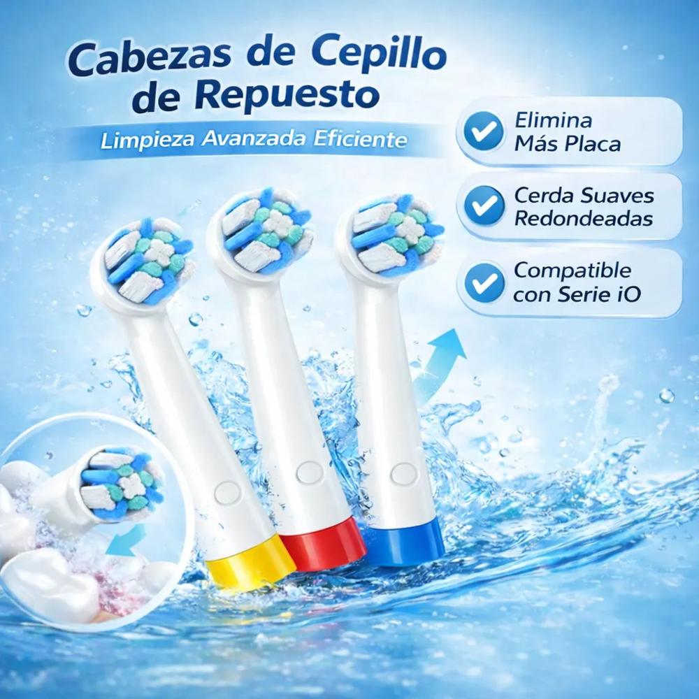 4 Cabezales Repuesto Genericos Cepillos Oral B Blanco img #5