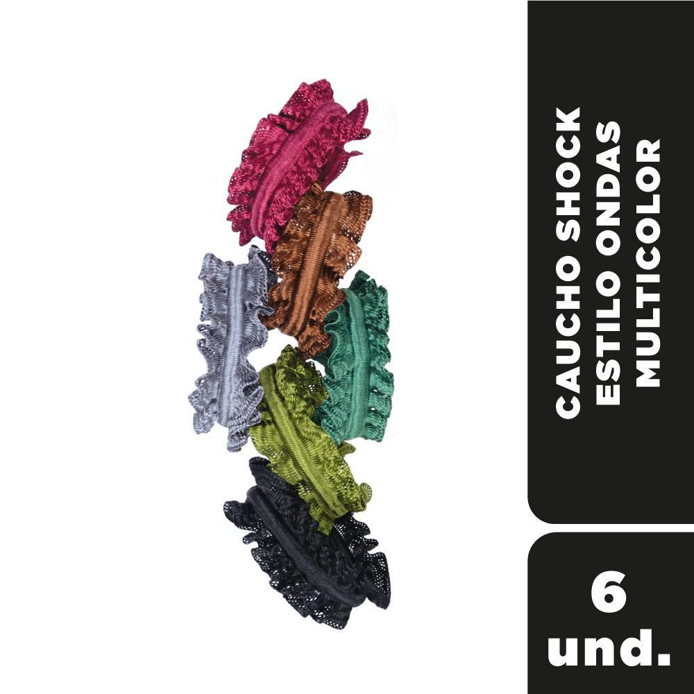 Cauchos para el cabello SHOCK estilo ondas multicolor (6  und) img #1
