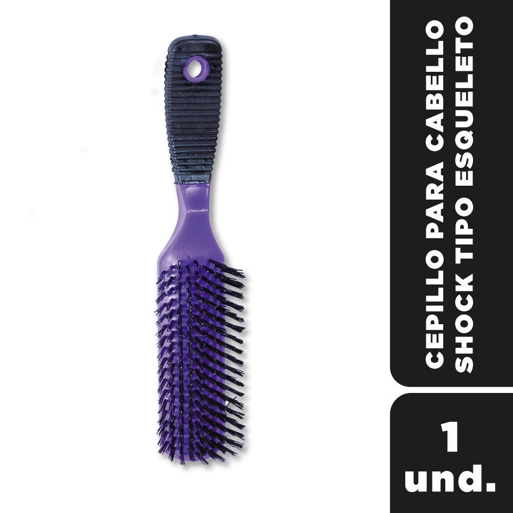 Cepillo de cabello SHOCK plástico tipo esqueleto (1  und)