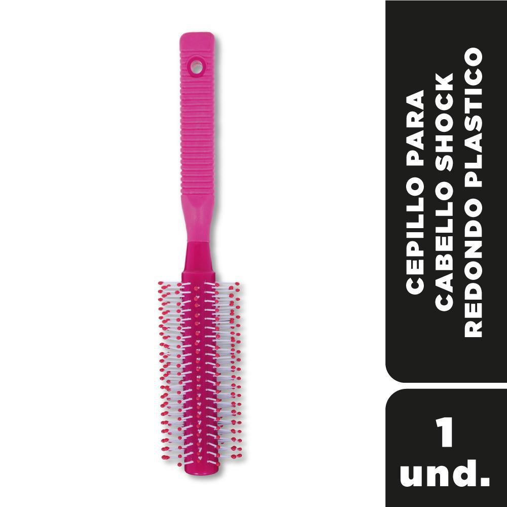 Cepillo de cabello SHOCK plástico redondo (1  und)