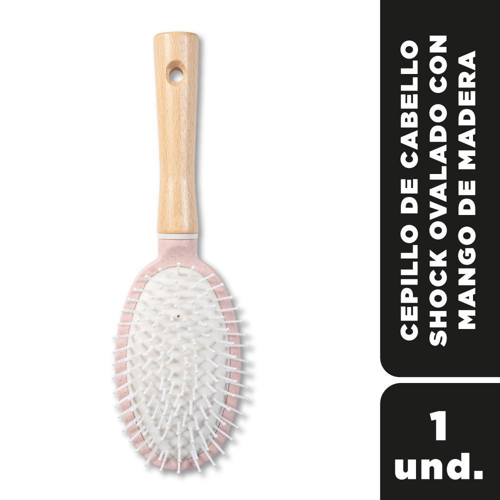 Cepillo de cabello SHOCK ovalado de madera (1  und)