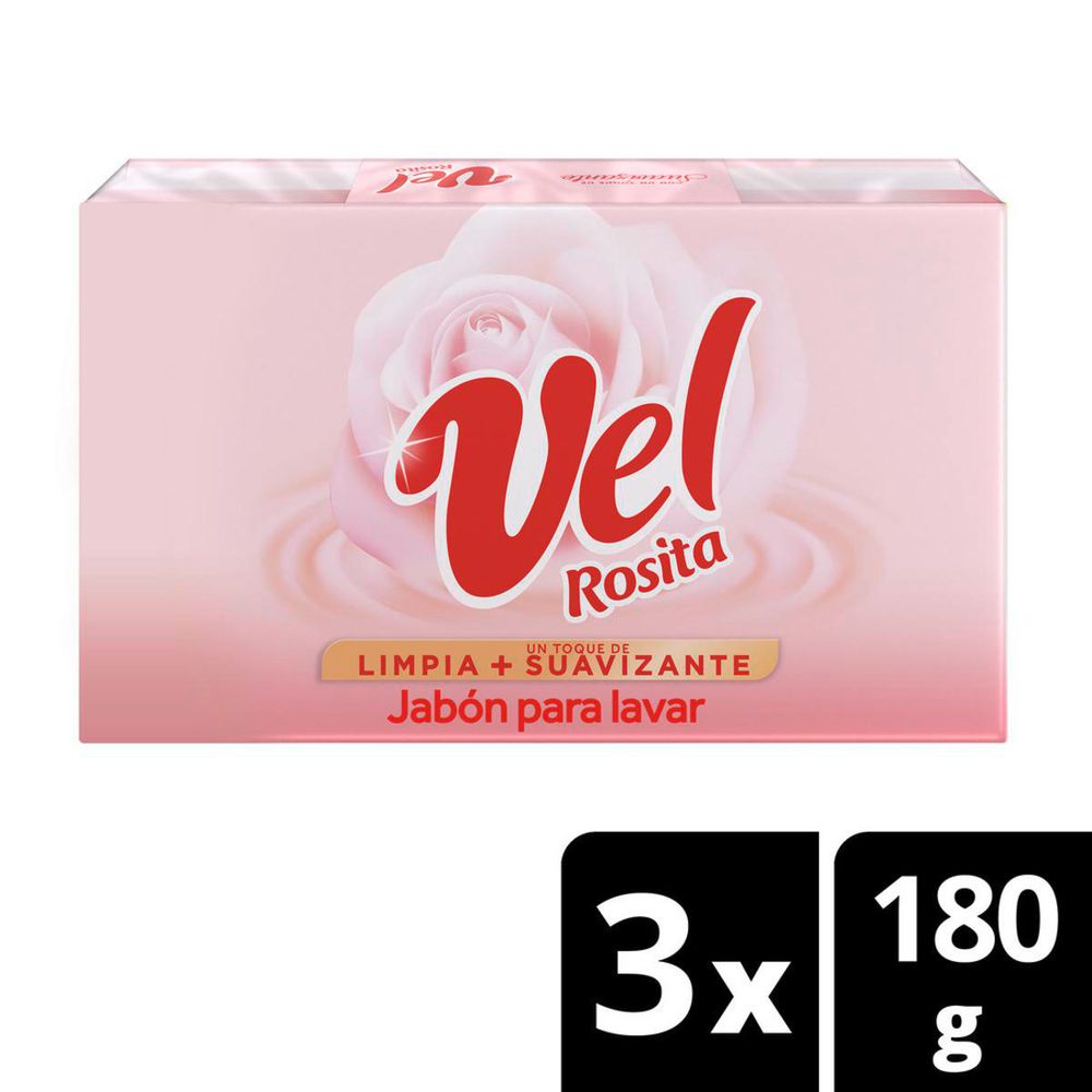 Jabón de barra VEL ROSITA con suavizante (180  gr)