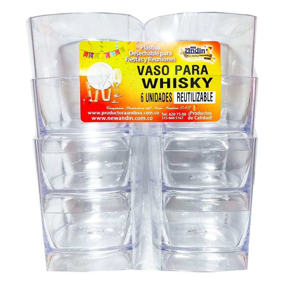Vasos plásticos NEW ANDIN reutilizables
