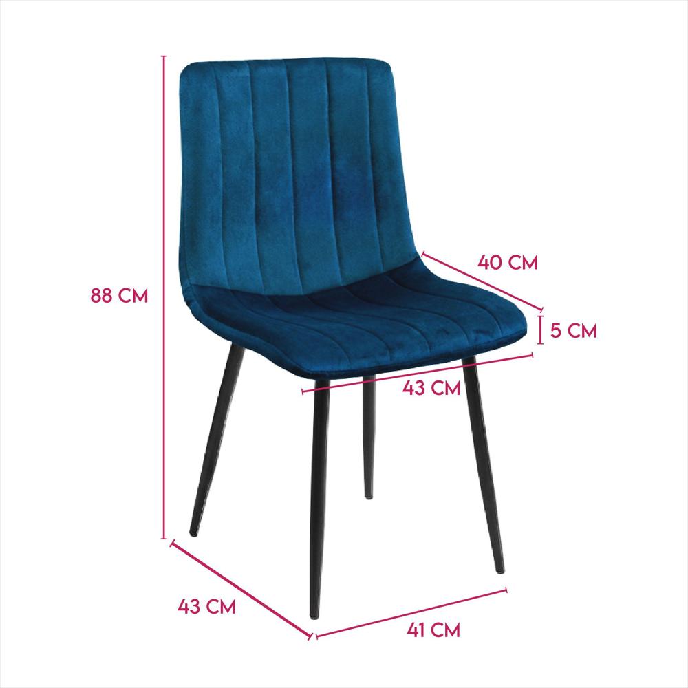 Set X2 Silla Decorativa Mueble Sala Comedor Dormitorio Refamara Azul Amara X2 img #5