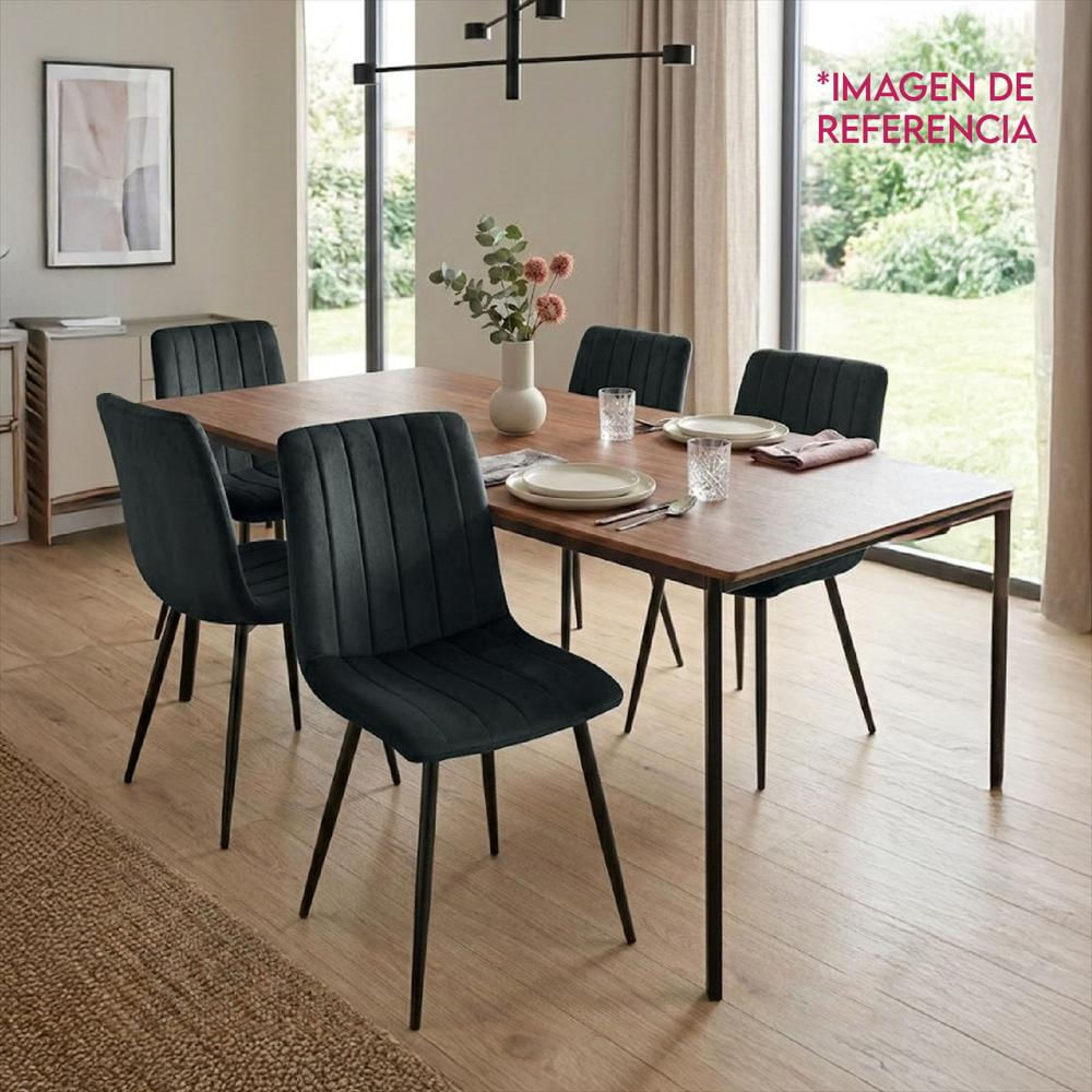 Set X2 Silla Decorativa Mueble Sala Comedor Dormitorio Refamara Negro Amara X2 img #4