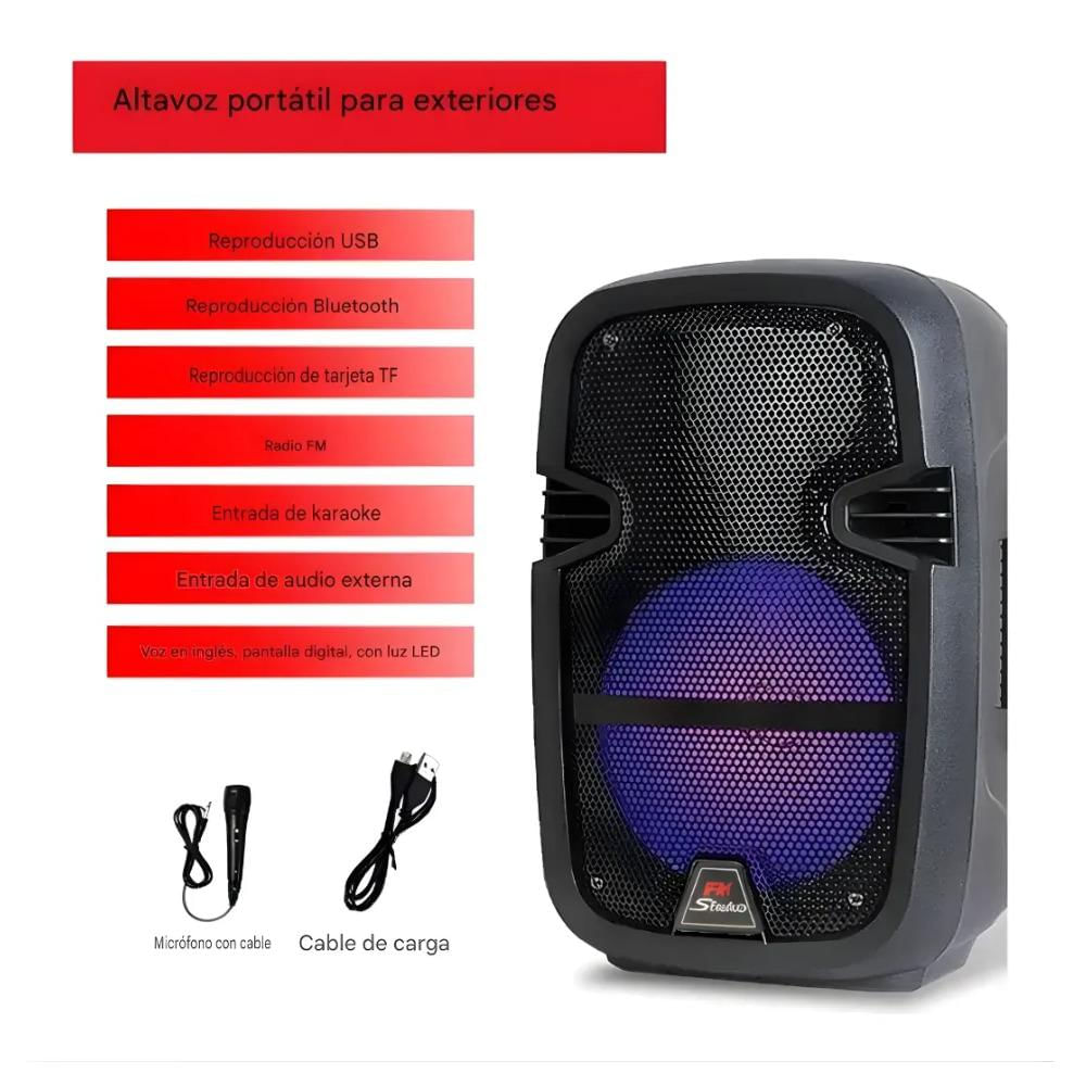 Parlante Bluetooth Portátil S6 8 pulgadas + Micrófono Y Control img #3