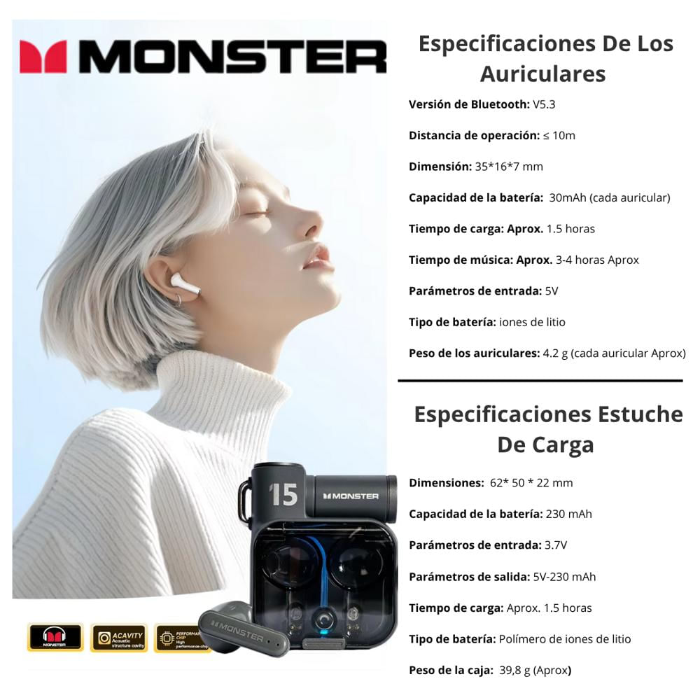 Audífonos Monster Airmars Xkt15 Dorado img #4