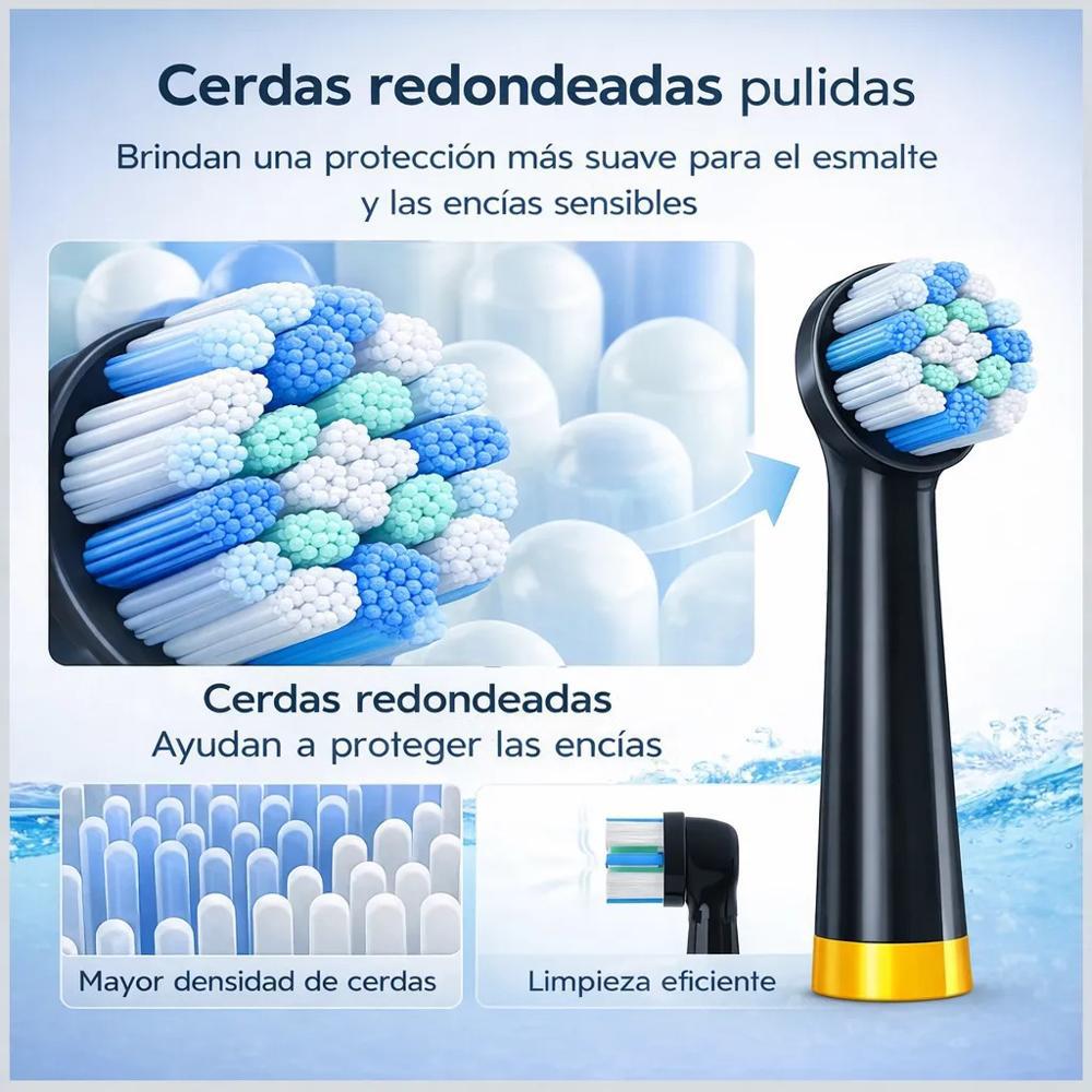 4 Cabezales Repuesto Genericos Cepillos Oral B Io Negro img #2