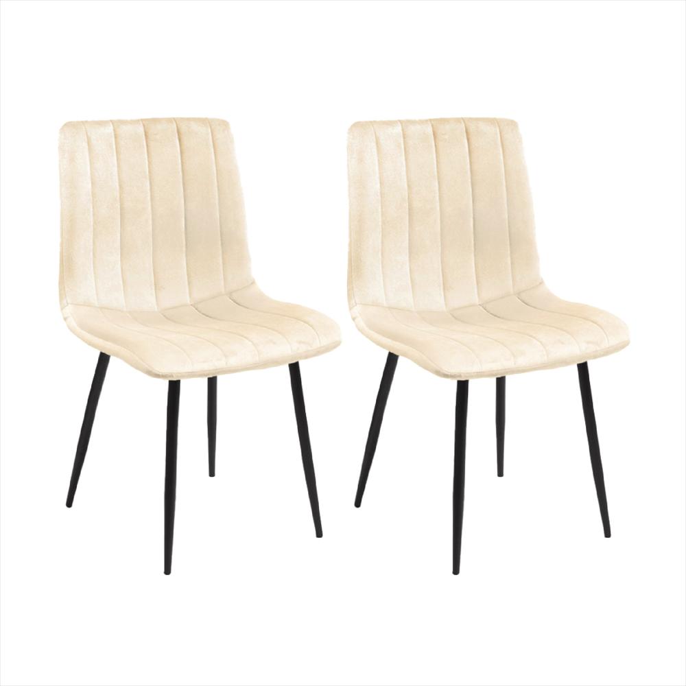 Set X2 Silla Decorativa Mueble Sala Comedor Dormitorio Refamara Crema Amara X2 img #1