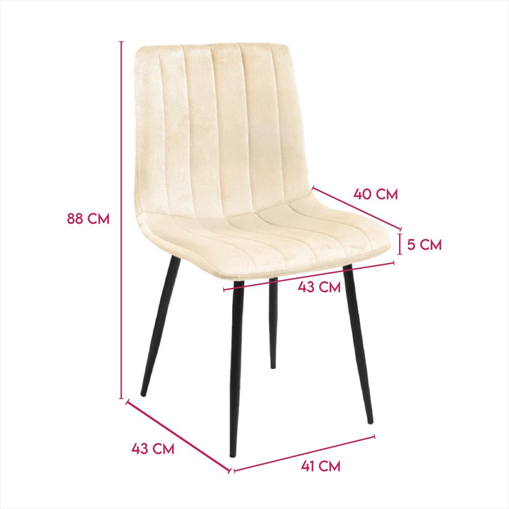 Set X2 Silla Decorativa Mueble Sala Comedor Dormitorio Refamara Crema Amara X2 img #3