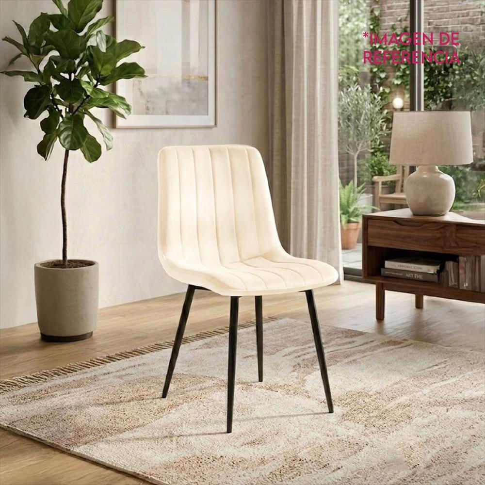 Set X2 Silla Decorativa Mueble Sala Comedor Dormitorio Refamara Crema Amara X2 img #4