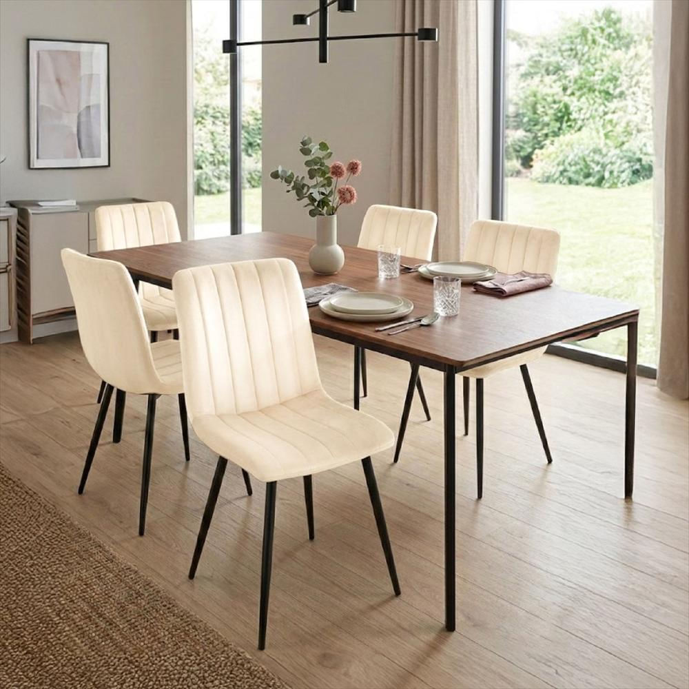 Set X2 Silla Decorativa Mueble Sala Comedor Dormitorio Refamara Crema Amara X2 img #5