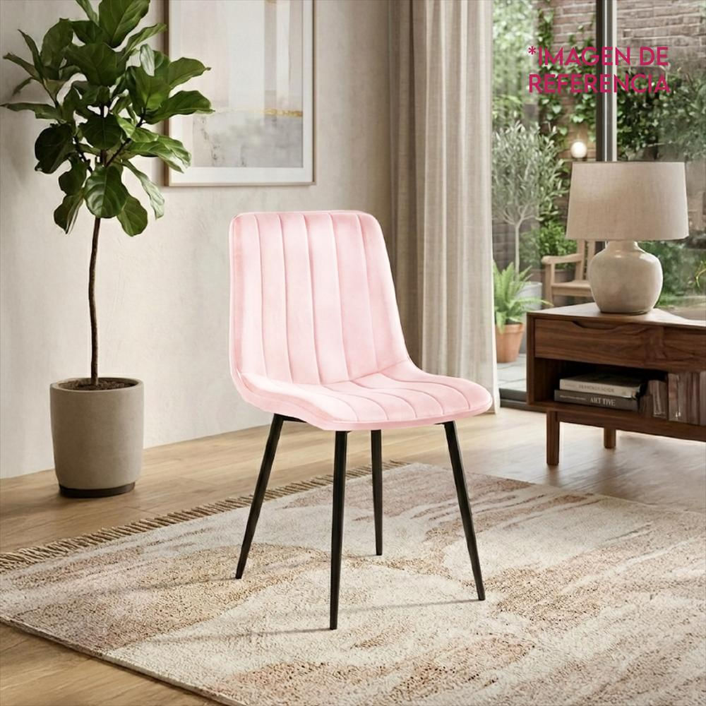 Set X2 Silla Decorativa Mueble Sala Comedor Dormitorio Refamara Rosa Amara X2 img #4