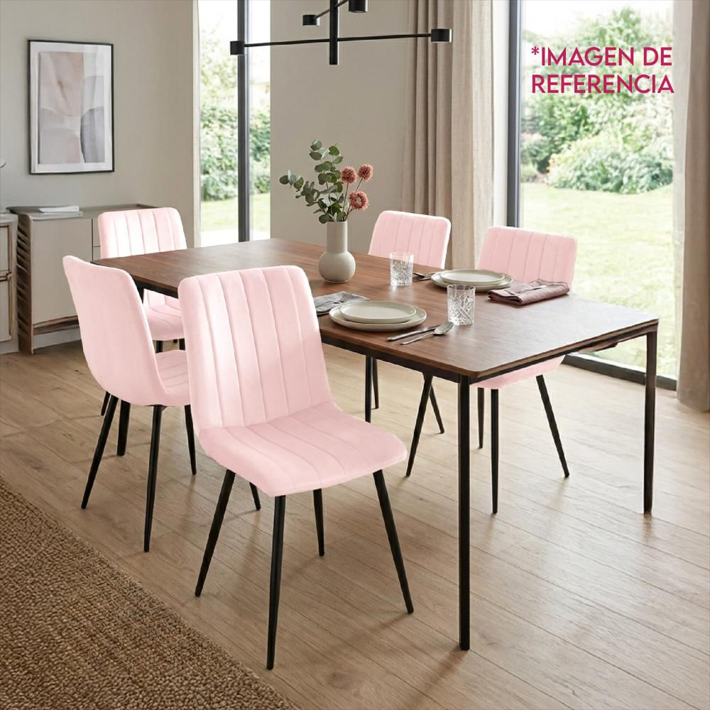 Set X2 Silla Decorativa Mueble Sala Comedor Dormitorio Refamara Rosa Amara X2 img #5