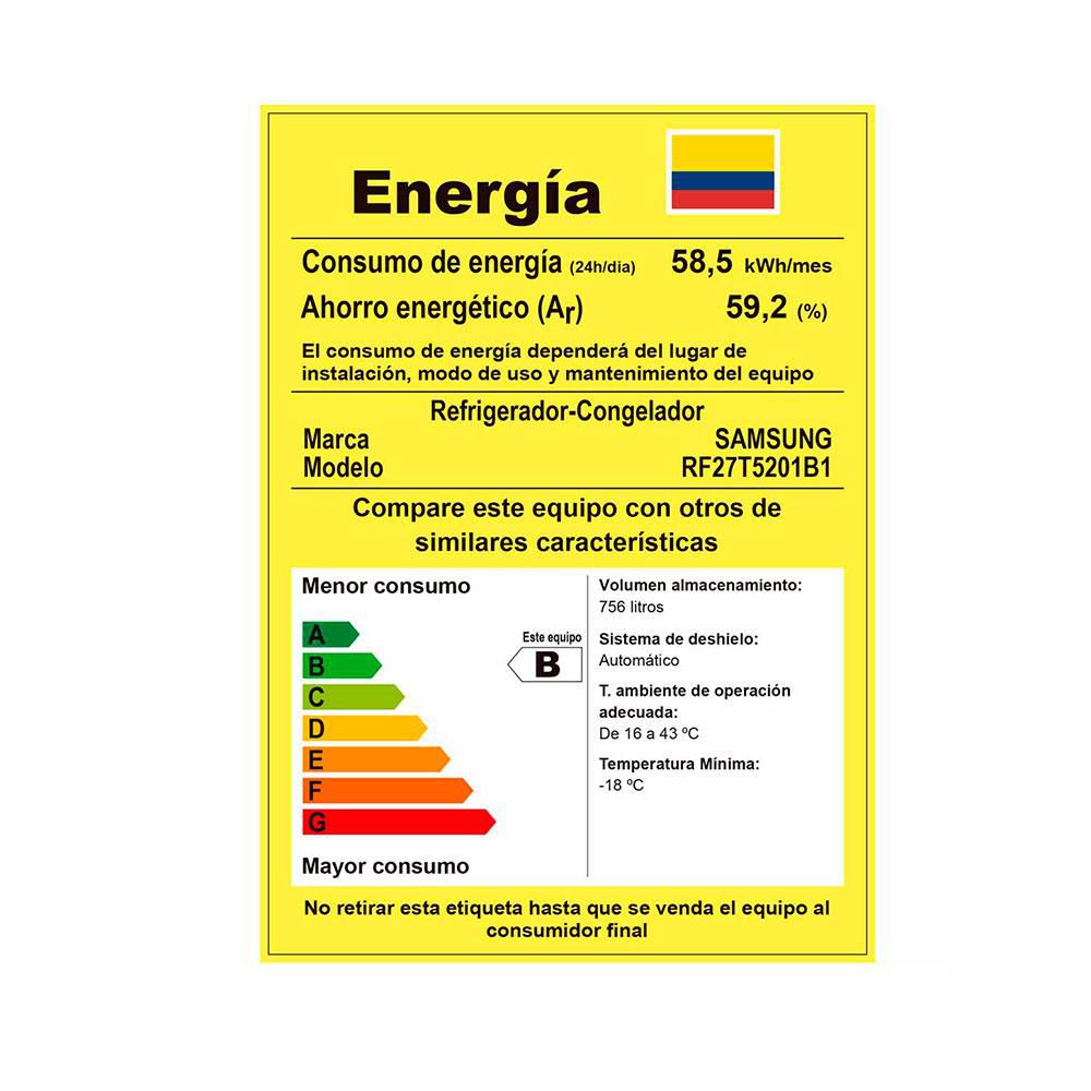 Nevecón SAMSUNG Tipo Europeo 756 Lts  RF27T5201B Gris Oscuro img #8