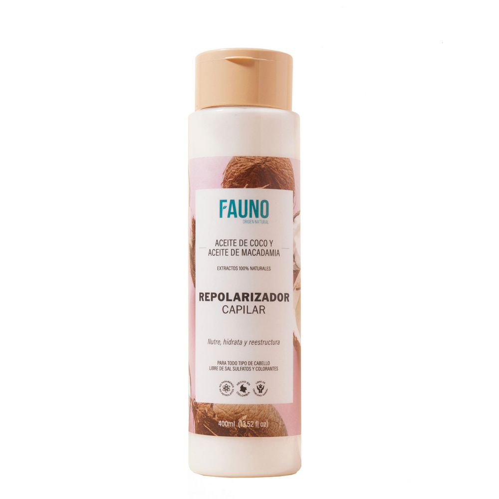 Repolarizador capilar FAUNO  Origen Natural aceite de coco y macadamia (400  ml)