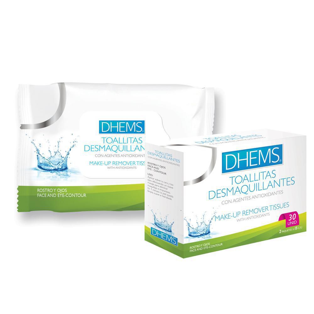 Toallitas desmaquillantes DHEMS con agentes antioxidantes (30  und)