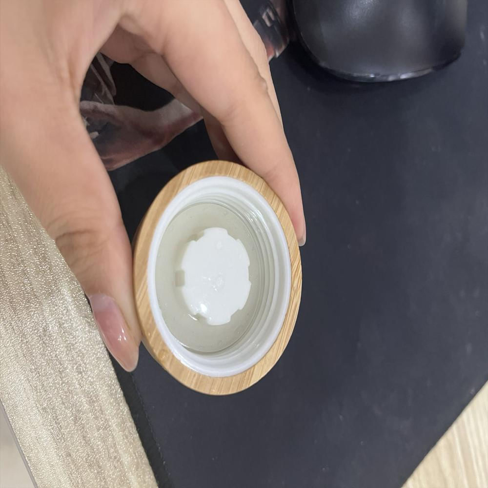 Termo Botella De Agua Botilito Vidrio Antifugas Tapa Bambu Negro img #2