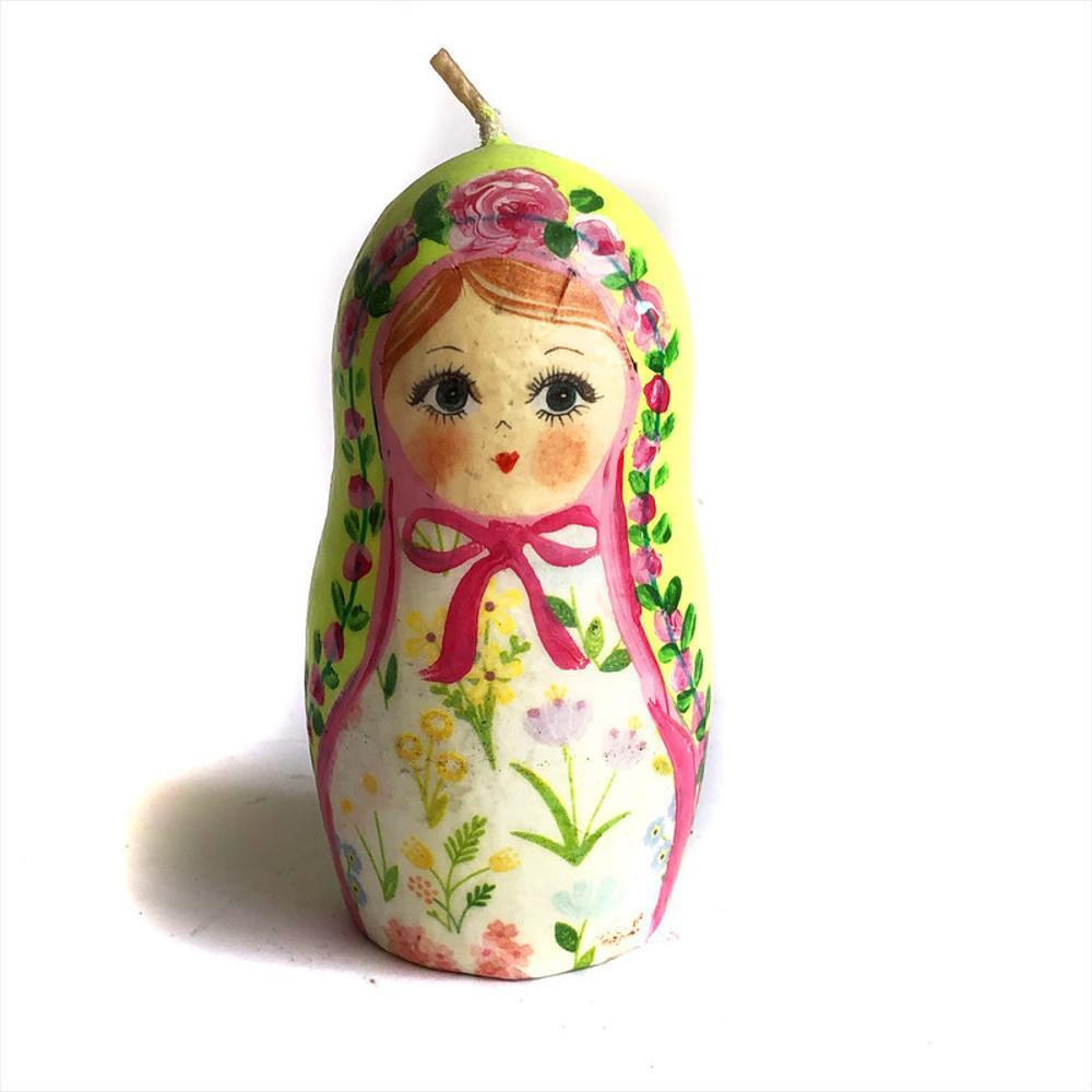 Vela Muñeca Matrioshka Flores. Egg Productos De Paz.