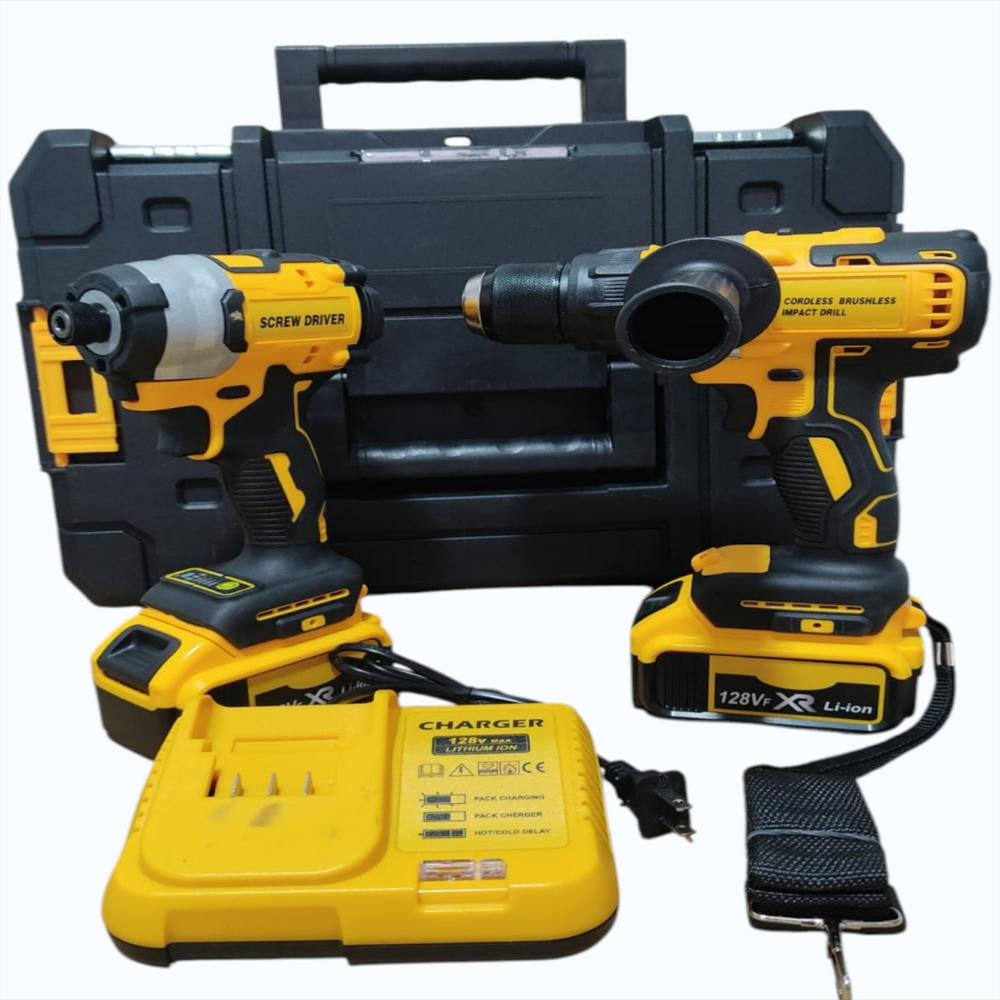 Combo Inalámbrico Taladro Percutor + Taladro De Impacto 128V Brushless Am img #1
