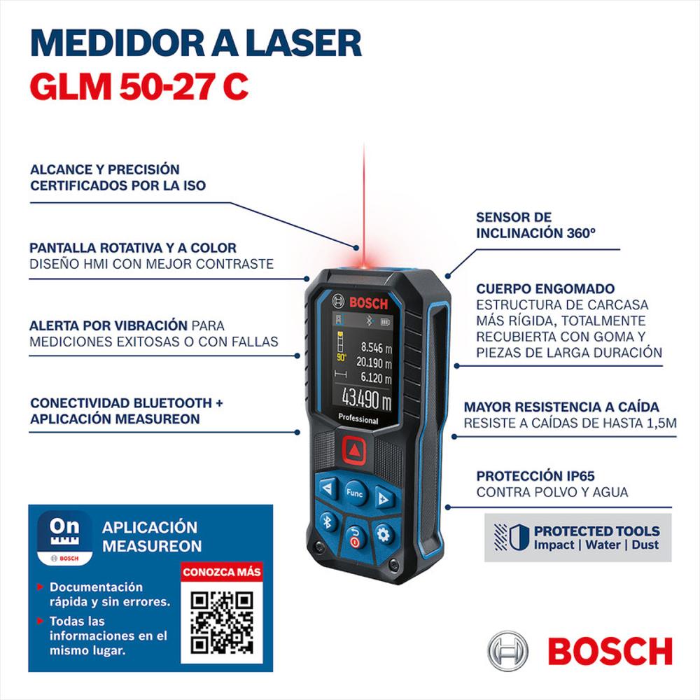 Medidor Laser Distancia Glm 50 27C 50Mts Bluetooth img #5