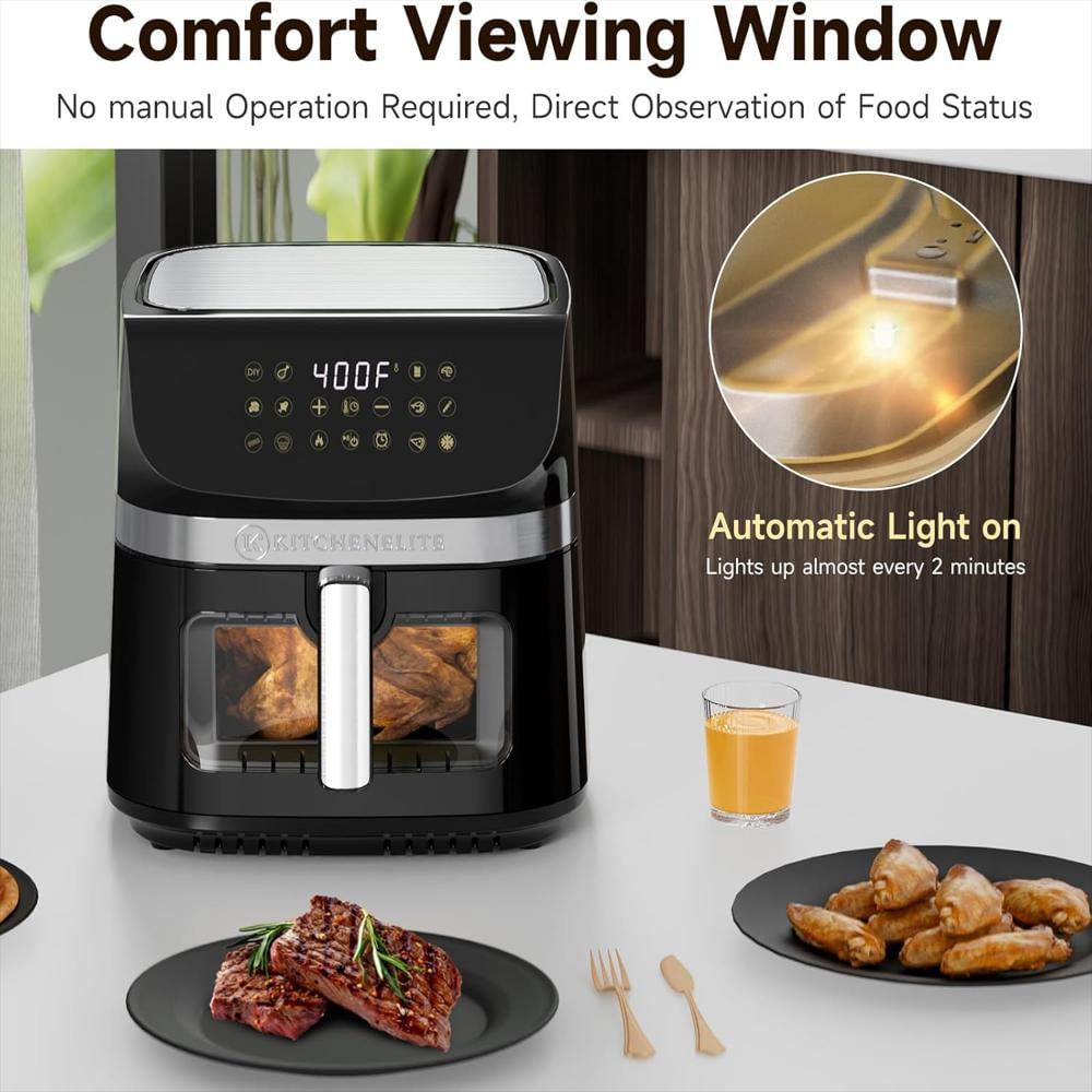 Freidoras Kitchen Elite Ref Kitchen Elite 9.5 Qt (8.98 L) 1700W, Ventana, Temp 400°F, 9 Preajustes, Control 1 Min. img #4