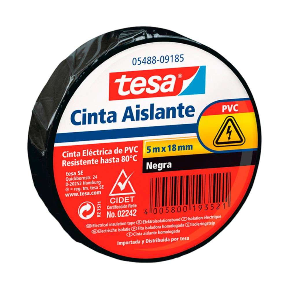Cinta Aislante 18Mm X 5 Mts Negra Tesa img #1
