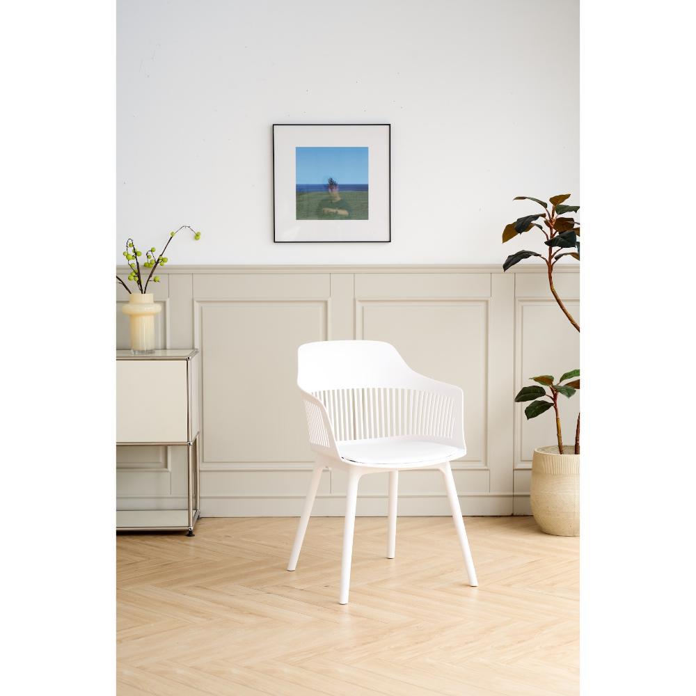 Silla Con Cojin Max, Color Blanco, Con Espaldar En Rejilla img #2