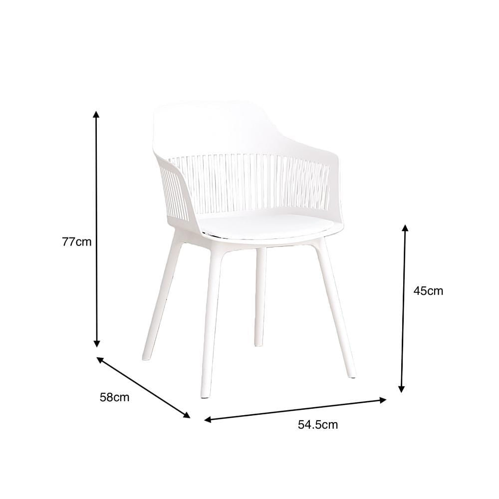 Silla Con Cojin Max, Color Blanco, Con Espaldar En Rejilla img #5