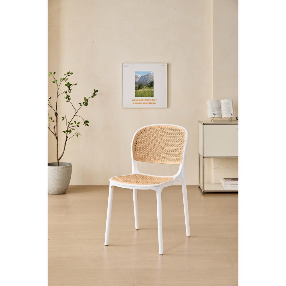 Silla Nest, Color Blanco Y Taupe, Con Espaldar img #2