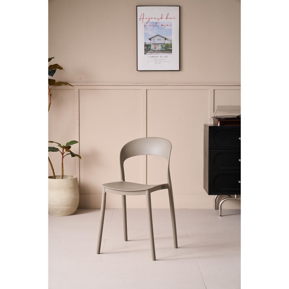 Silla Patrick, Color Taupe, Con Espaldar Y Diseño Moderno img #2