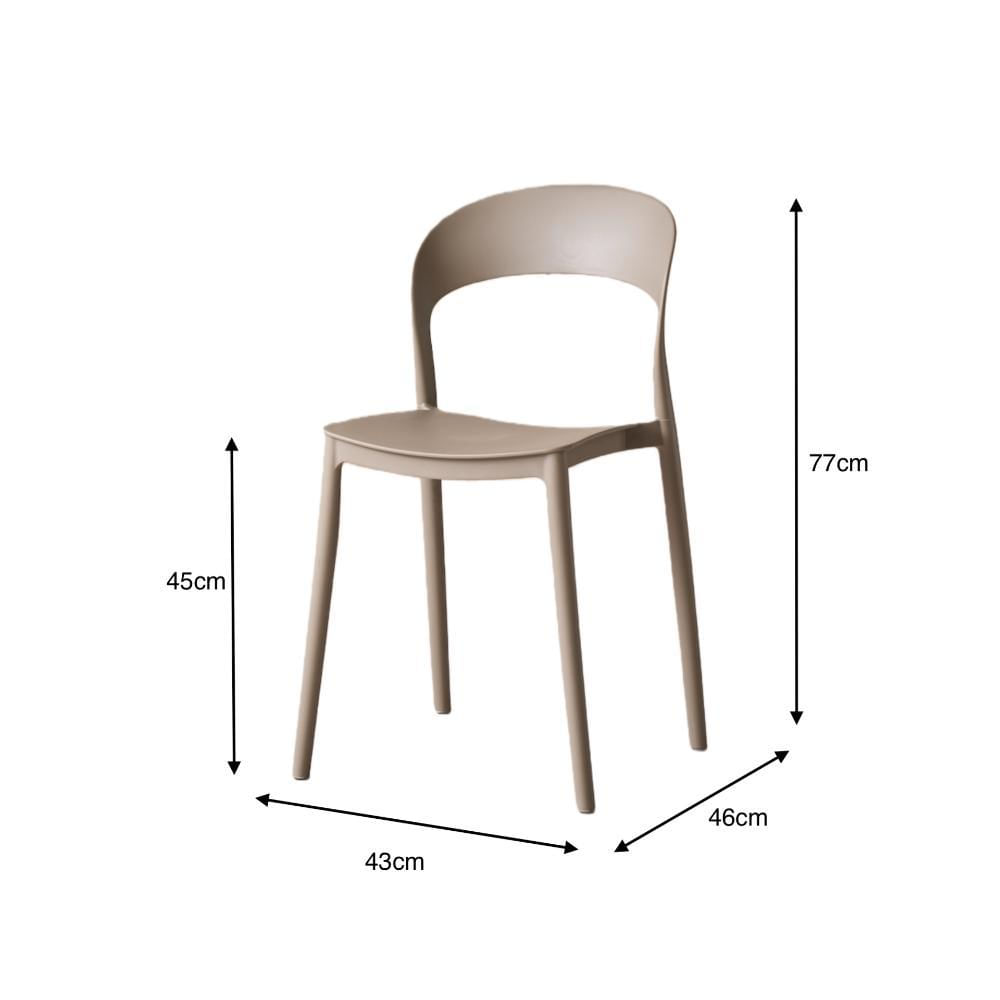 Silla Patrick, Color Taupe, Con Espaldar Y Diseño Moderno img #5