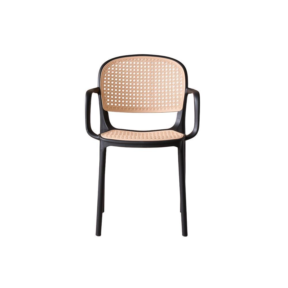 Silla Con Brazos Nest, Color Negro Y Taupe, Con Espaldar img #3