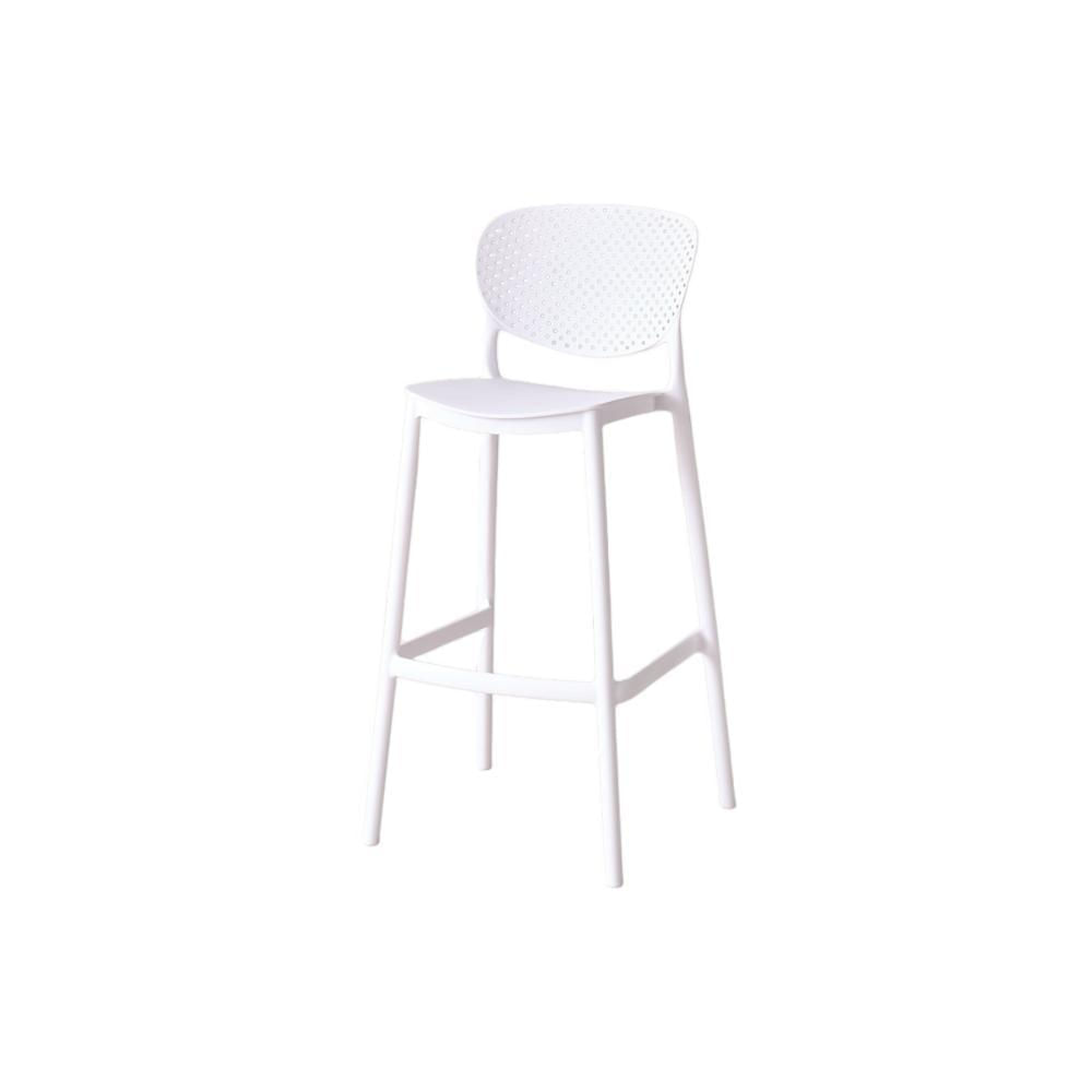 Silla Para Bar Rio, Color Blanco, Diseño Moderno