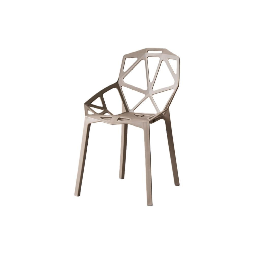 Silla Roxy, Color Taupe, Con Espaldar Y Diseño Moderno